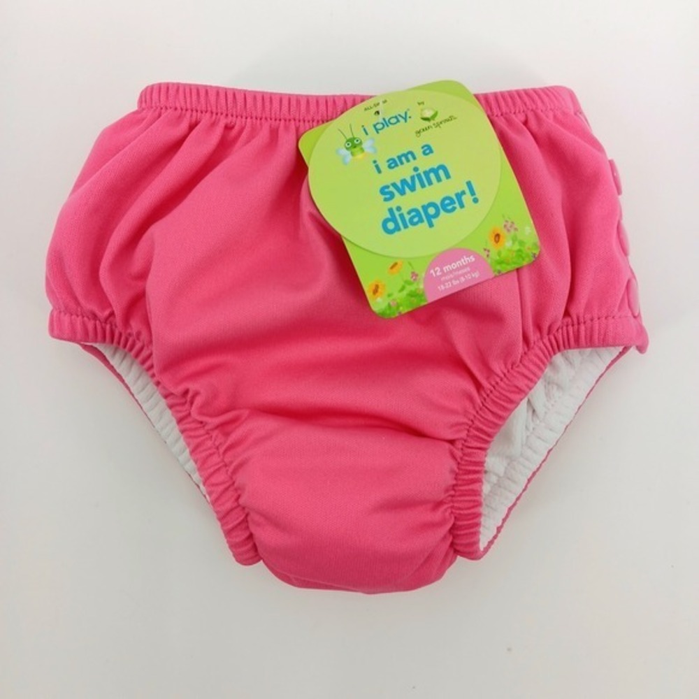 I Play, by Green Sprouts, Swimsuit Diaper, Reusable & Absorbent, Size 12M